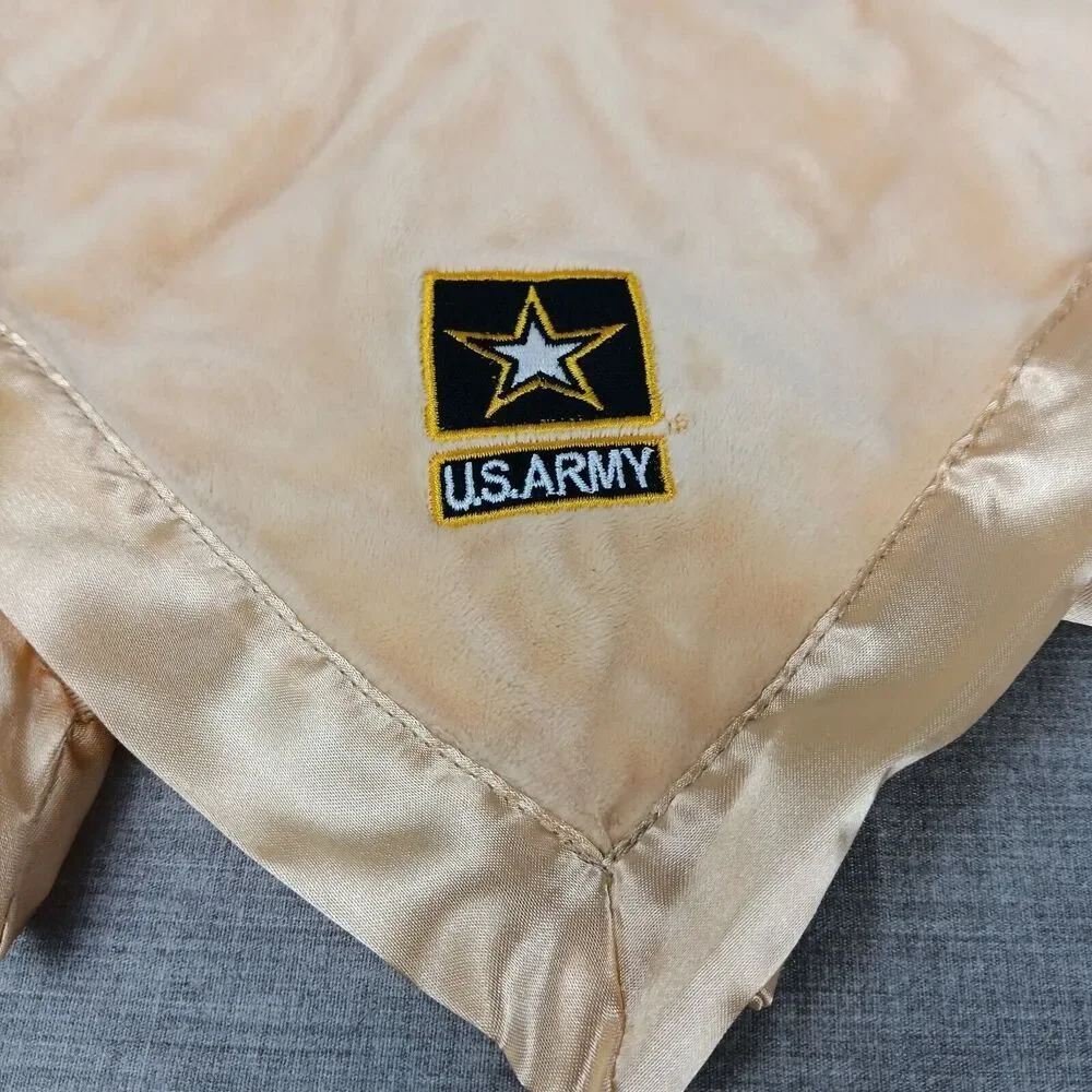 Lion Tan Army Military Logo Security Blanket Plush Baby Lovey ANICO
